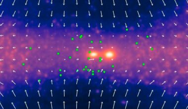 Simulated movement and speed of objects surrounding the Local Group (in the centre of the image). Scientists say the hidden structure may cause galaxies to speed away. Credit: Ewoud Wempe and collaborators