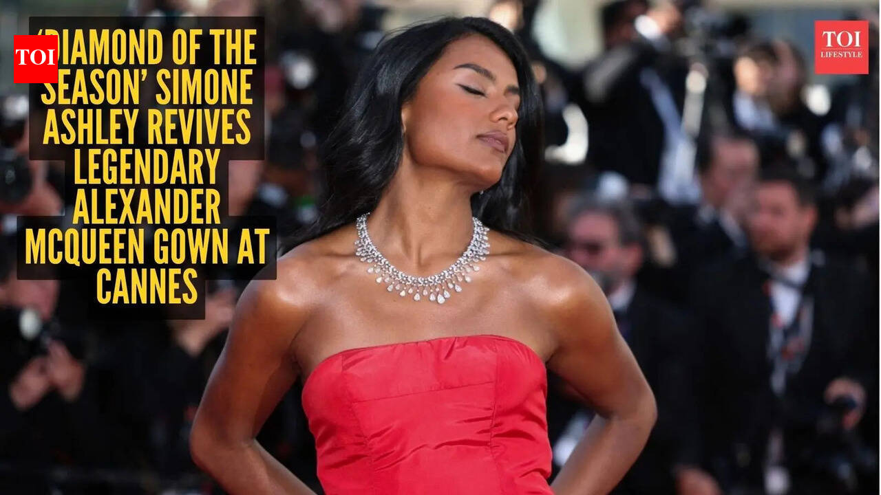 Simone Ashley looks like the true ‘Diamond of the Season’ in iconic red McQueen gown at Cannes