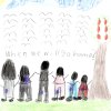 A drawing by one of the El Gamal children, who are currently in ICE detention.