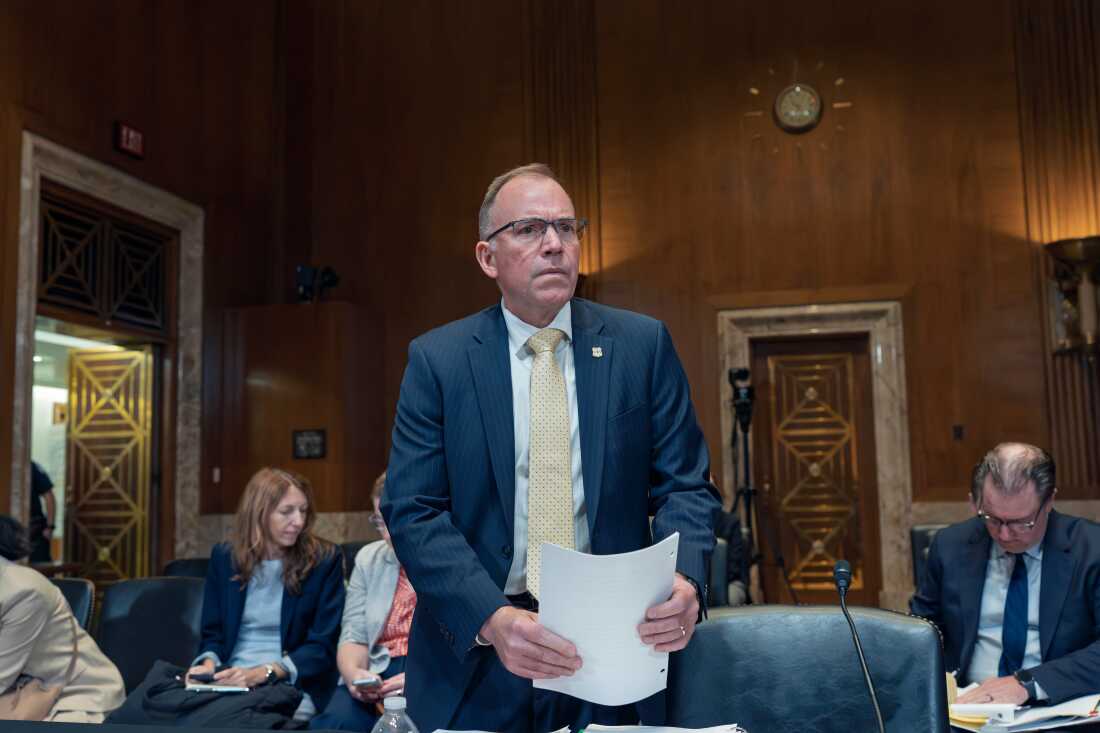 Fire Service Chief Tom Schultz prepares to present his 2027 budget request to the Senate Appropriations Subcommittee on Interior, Environment, and Related Agencies, at the Capitol on April 30.