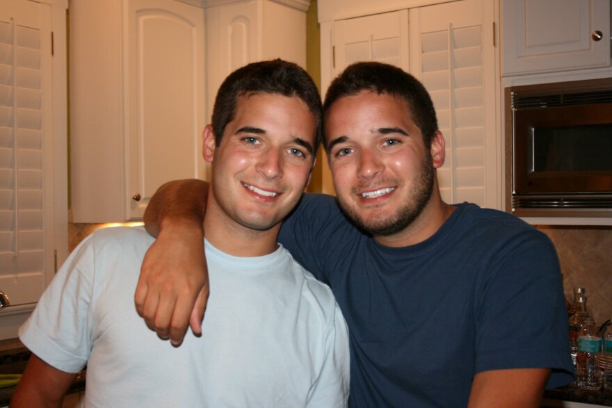 Sam Zeller, left, and his twin brother Jake Zeller in 2012