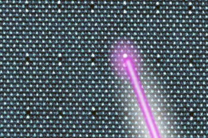 Electron beams rearrange atoms in a 3D crystal – Physics World