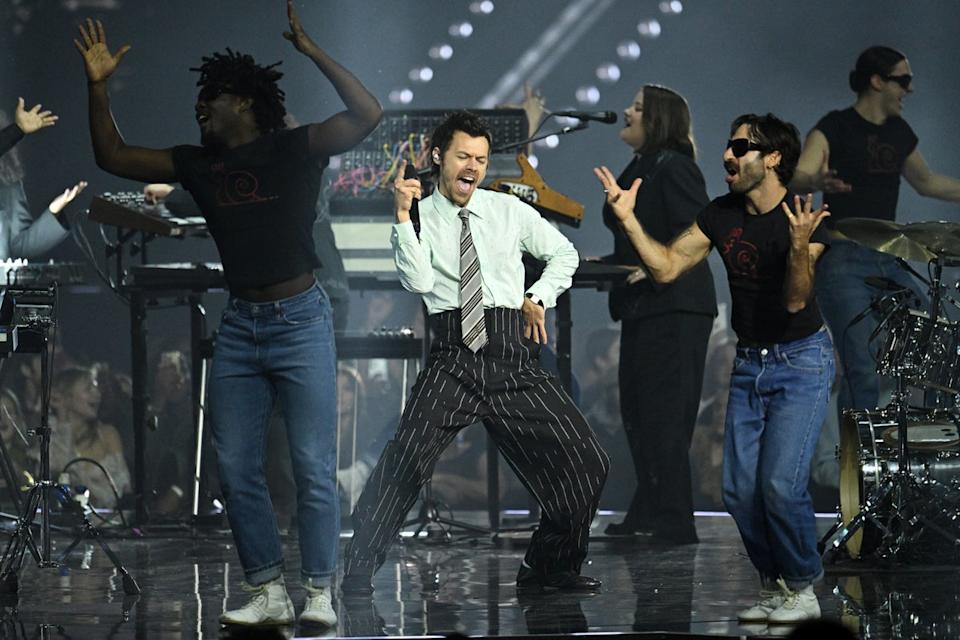 Harry Styles performs during the Brit Awards (Doug Peters/PA) (PA Wire)