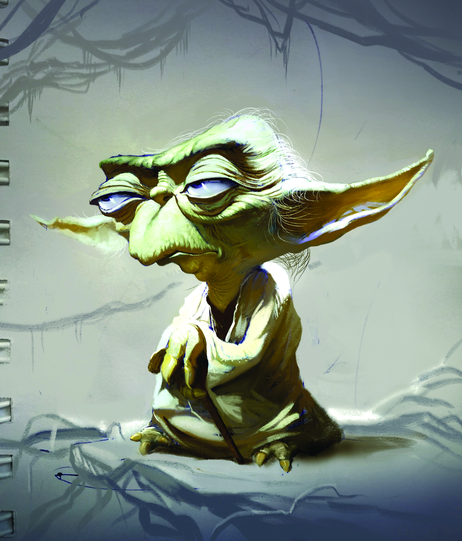 A caricature of Yoda by Luis Rojas