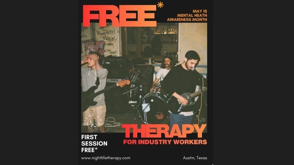 {p}To kick off Mental Health Awareness Month, they offering FREE first therapy sessions all month long for nightlife workers.{/p}