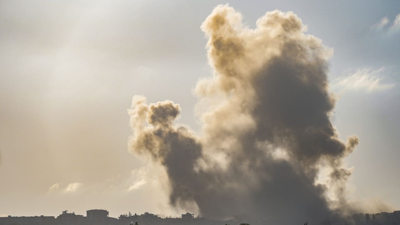 SMOKE RISES from southern Lebanon, as seen from the Israeli side of the Israel-Lebanon border, in northern Israel, May 6, 2026.