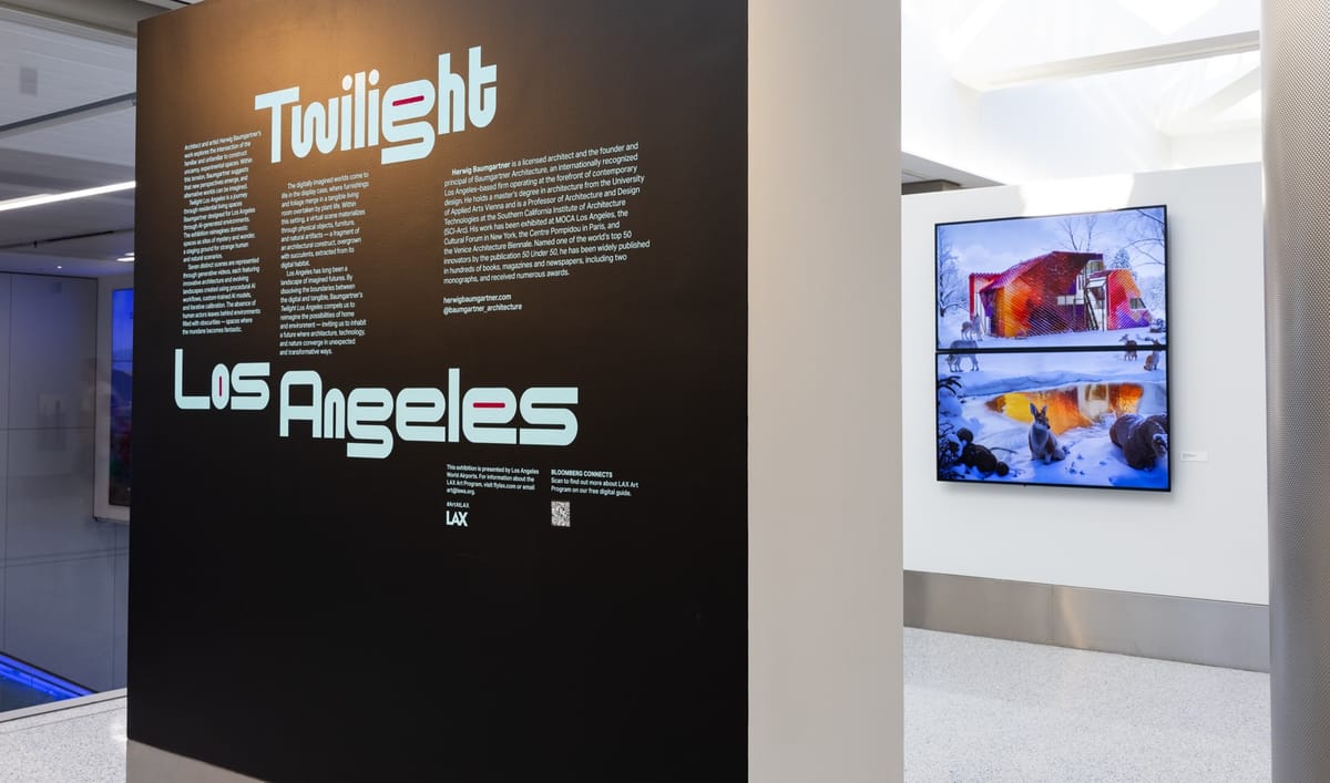 At LAX Terminal 7, Herwig Baumgartner’s “Twilight LA” explores AI-generated domestic worlds | News