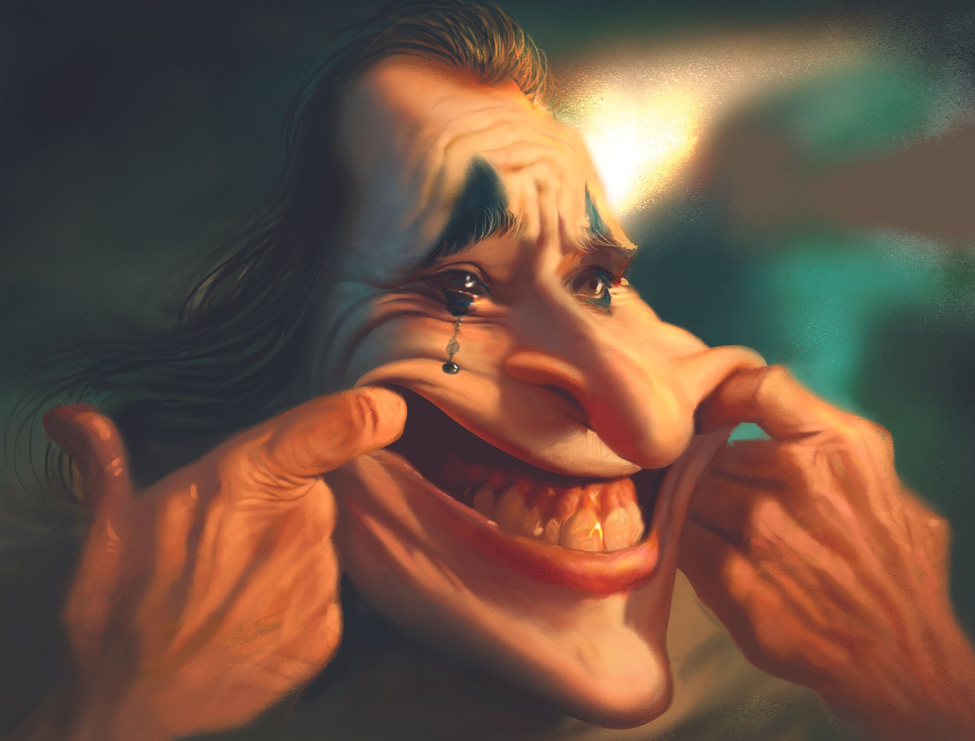 A caricature of Joaquin Phoenix as Joker by Luis Rojas