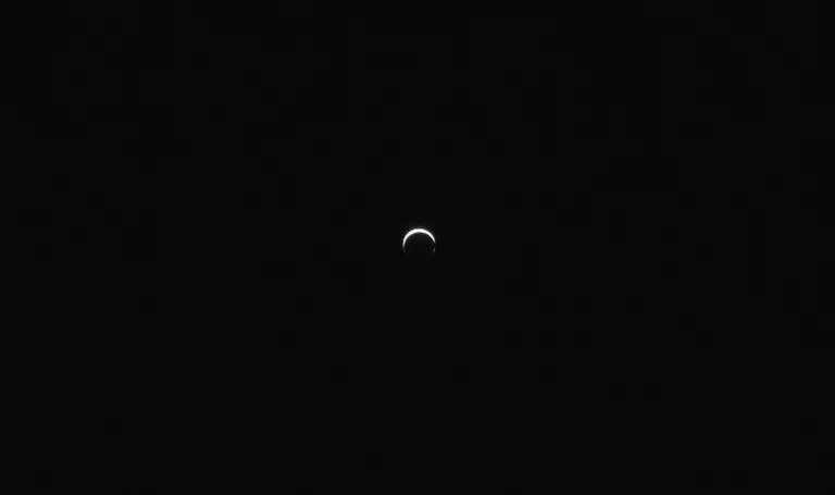 A Zoomed Out View From The Imager, With Stars Faint Compared To Mars' Reflected Sunlight.