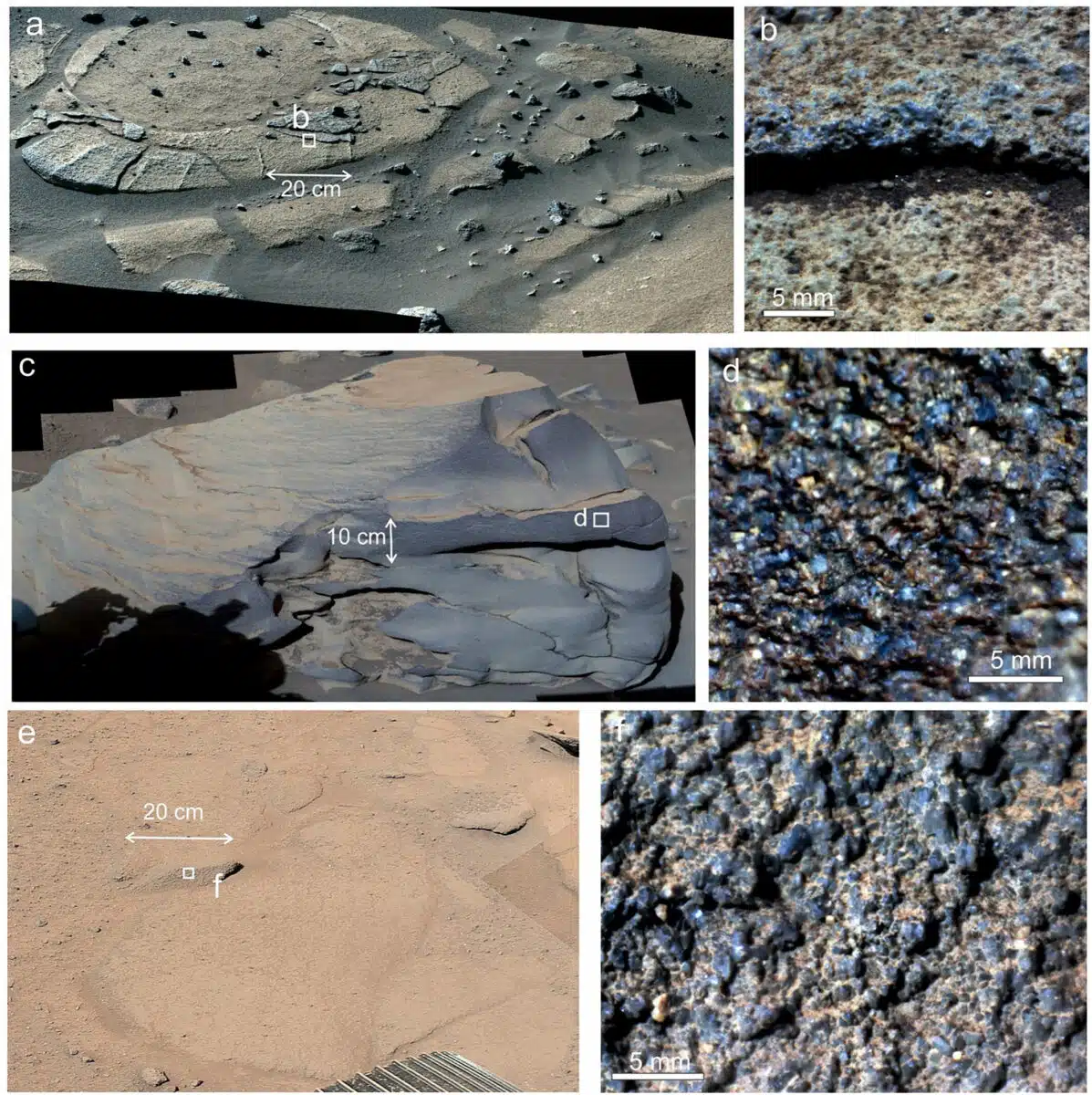 Representative Rock Formations In The Jezero Western Delta As Seen By Perseverance. Zoomed In Panels Reveal Textures Consistent With Past Aqueous Processes On Mars.