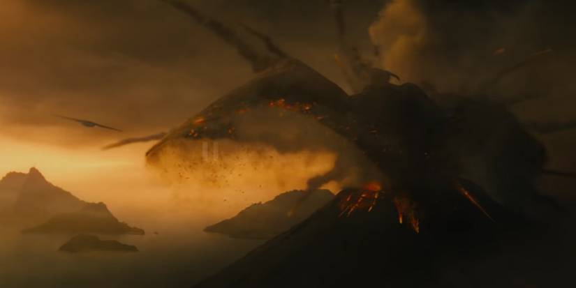 Rodan sits on his volcano in Godzilla King of the Monsters