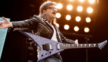 Rivers Cuomo of Weezer performs during The Hella Mega Tour at Citi Field on August 04, 2021 in New York City