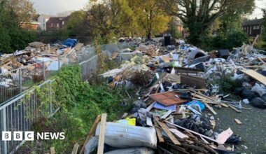 Huge mound of dumped waste