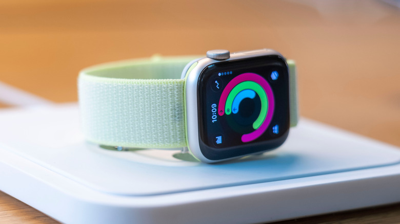 An Apple Watch Series 11 on display at a storefront in Los Angeles.