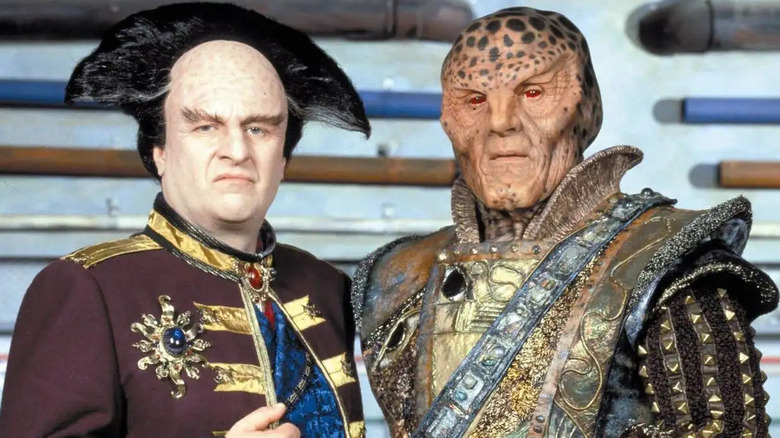 Londo Mollari and G'Kar frowning in "Babylon 5."