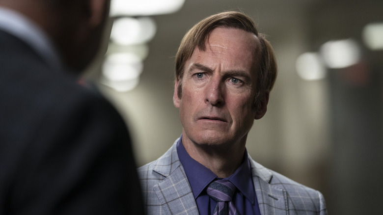 Saul Goodman stares in disbelief at a man