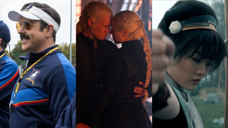 TED LASSO season 4 still / HOUSE OF THE DRAGON season 3 still / AVATAR: THE LAST AIRBENDER season 2 still