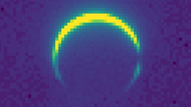 A colorful crescent shape 