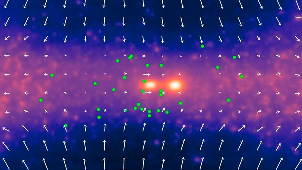 Simulated movement and speed of objects surrounding the Local Group (in the centre of the image). Scientists say the hidden structure may cause galaxies to speed away. Credit: Ewoud Wempe and collaborators