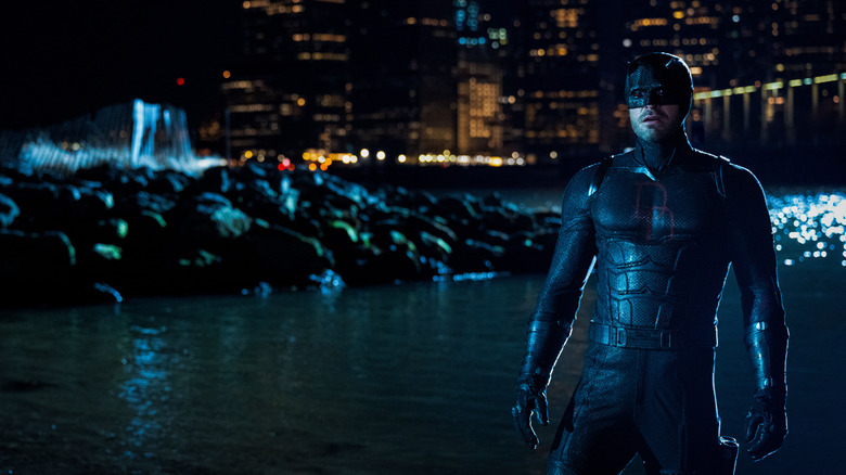 Charlie Cox as Daredevil emerges from the ocean in Daredevil: Born Again