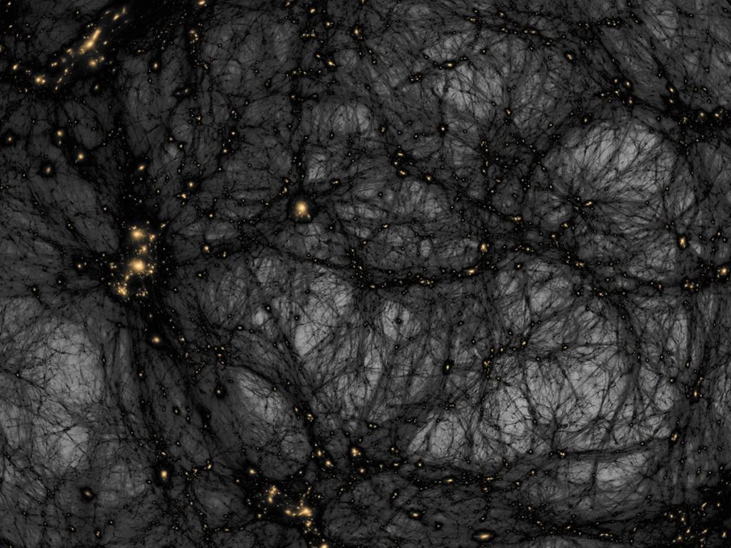 A simulation of the formation of dark matter structures from the early universe until today. Credit: Ralf Kaehler/SLAC National Accelerator Laboratory/American Museum of Natural History