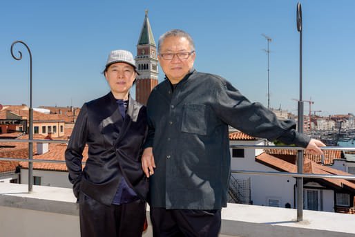 Lu Wenyu (left) and Wang Shu (right). Image courtesy of La Biennale di Venezia