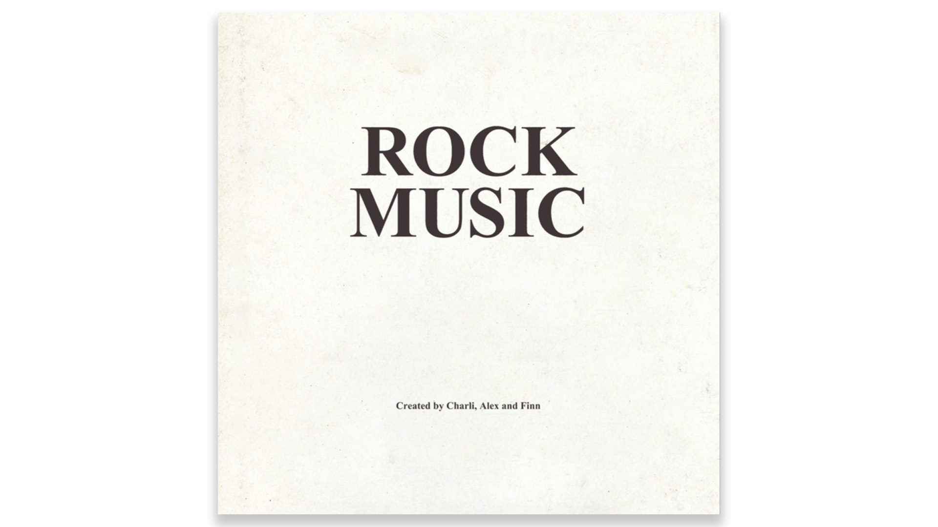 Rock Music single cover