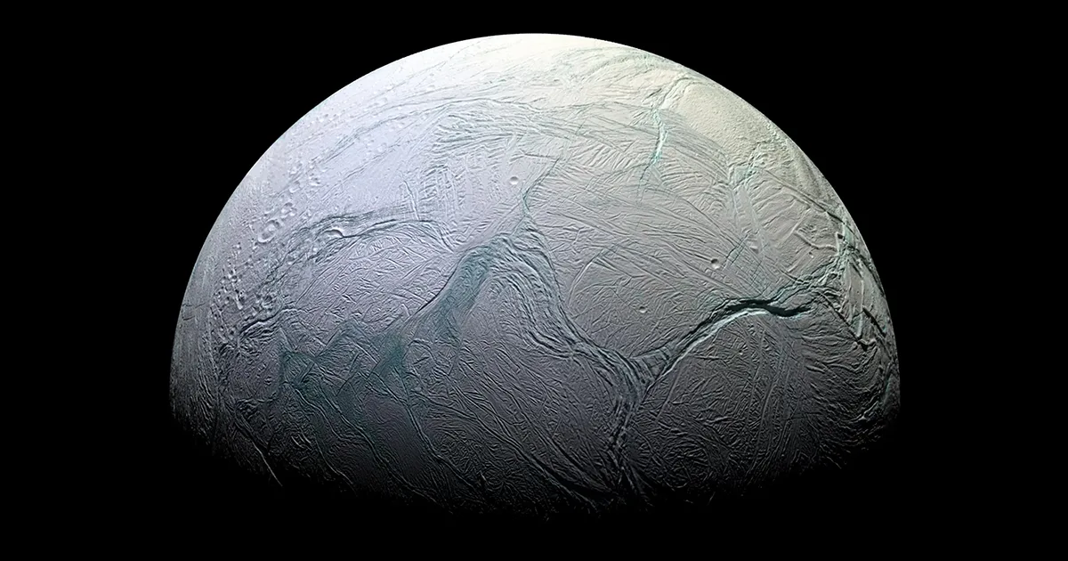 Image of Saturn's moon Enceladus. Credit: NASA/JPL/Space Science Institute