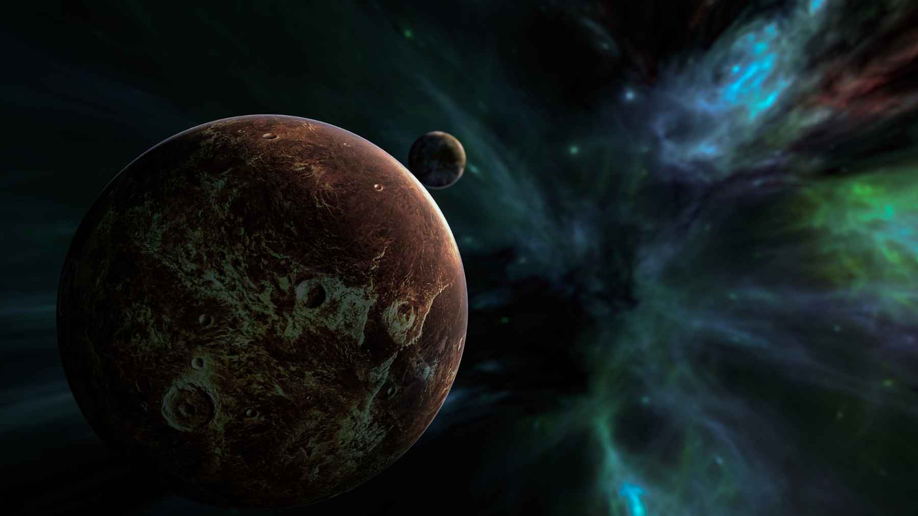 Artistic visualization of multiple exoplanets in habitable zones identified as candidates for future life detection studies