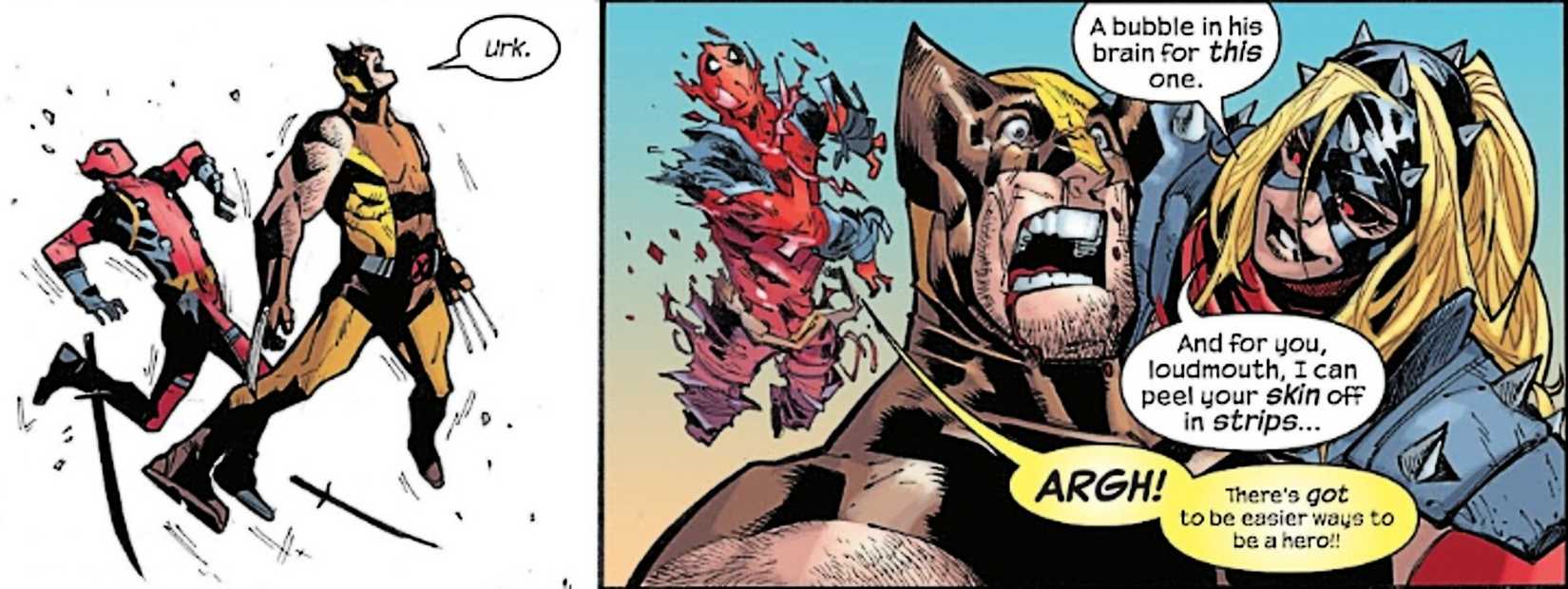 Fantastic Four #10, Malice tortures Wolverine and Deadpool