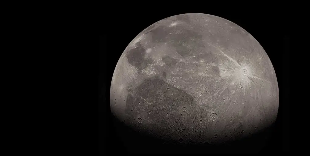 Jupiter's moon Ganymede, imaged by NASA's Juno mission. Credit: NASA/JPL-Caltech/SwRI/MSSS