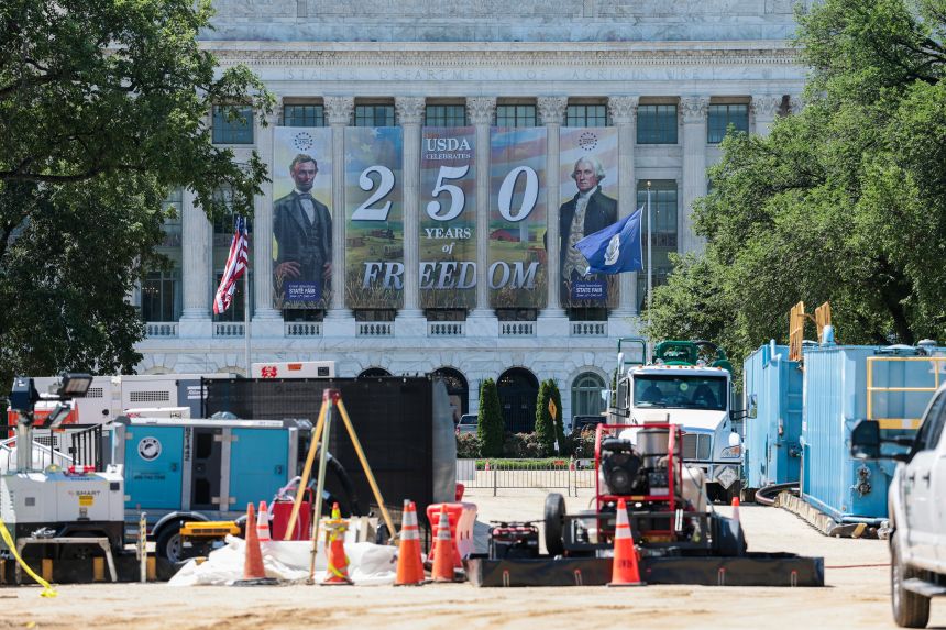 Construction continues for the Great American State Fair, which is scheduled to run from June 25 to July 10.