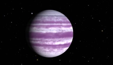 Artist’s illustration of a super-Earth exoplanet orbiting a red dwarf star in the habitable zone