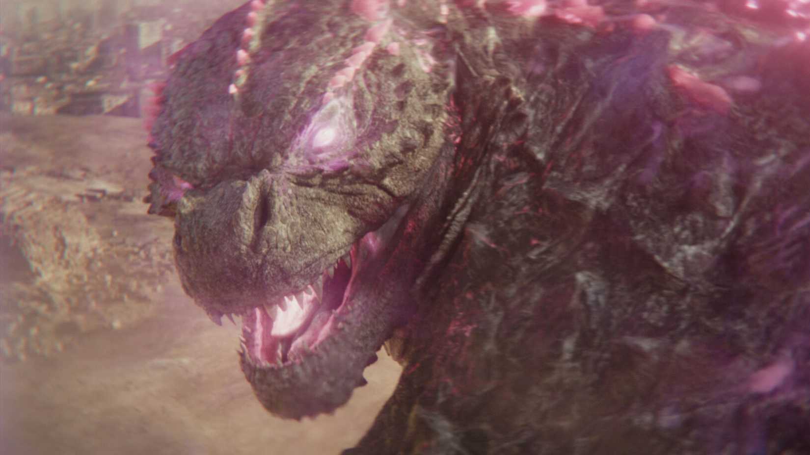 Godzilla charging his atomic breath in Godzilla x Kong The New Empire