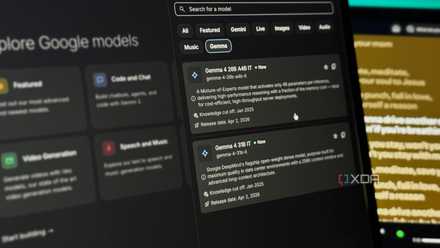 google ai model selection dialog showing gemma models with search and filter options