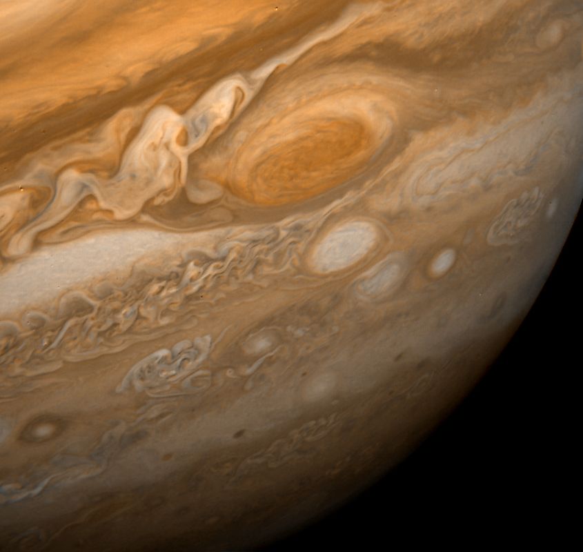 Jupiter's Great Red Spot as seen from Voyager 1