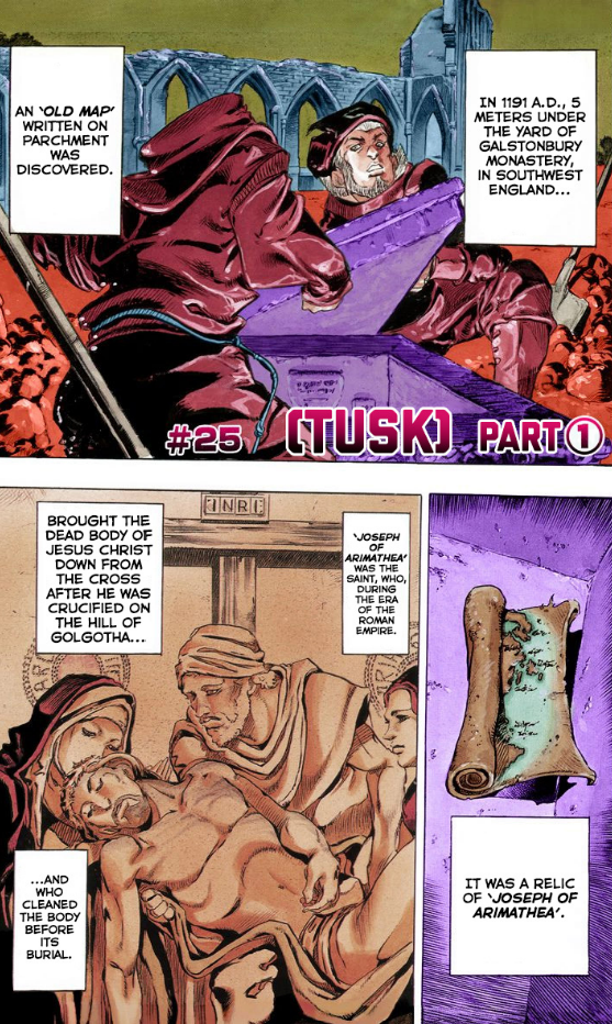 The origins of the map by Joseph of Arimathea in Steel Ball Run