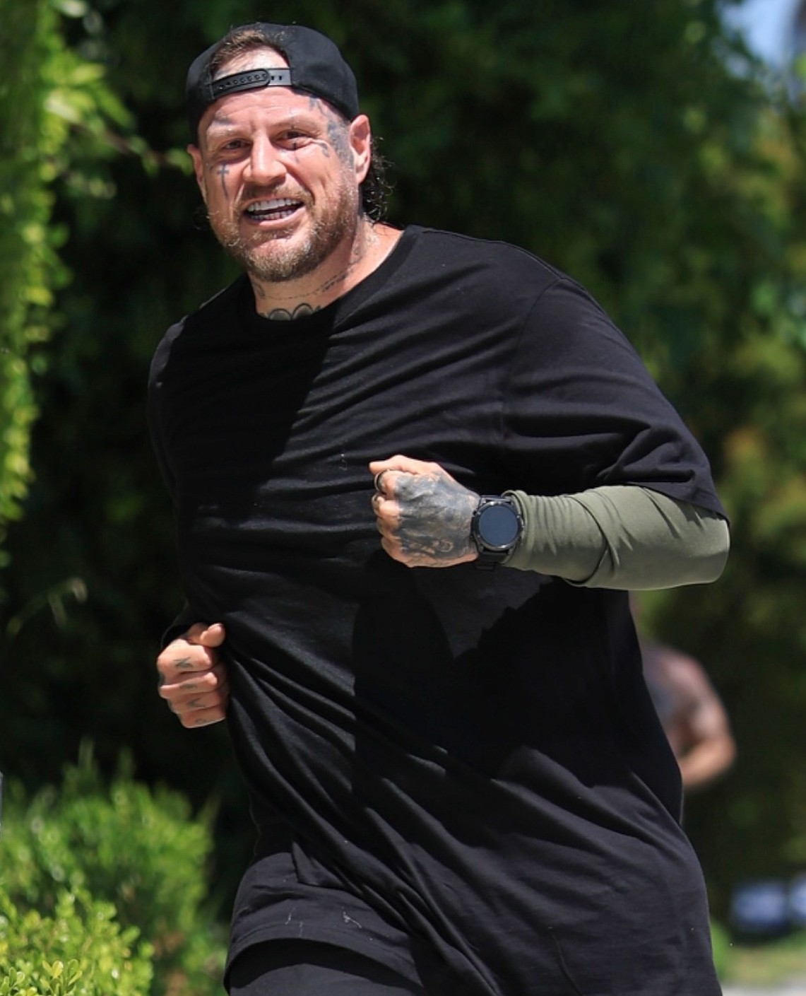 Jelly Roll jogging in Los Angeles
