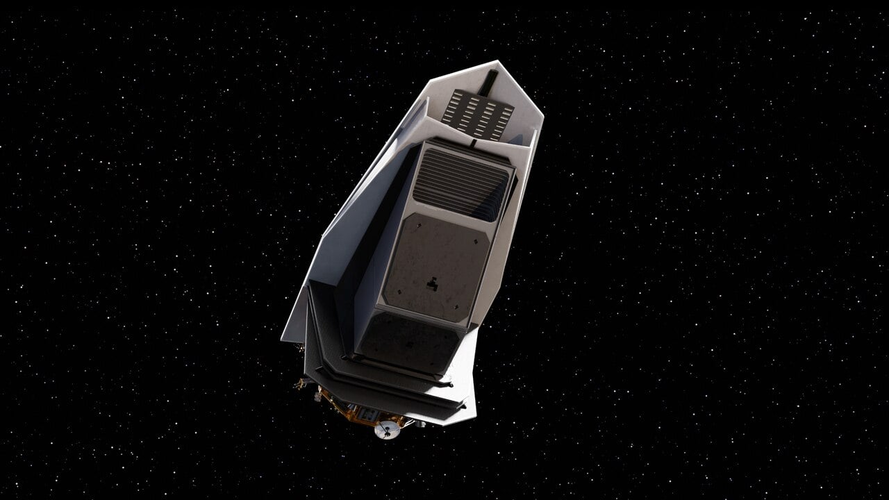 This artist's concept depicts NASA's Near-Earth Object Surveyor (NEO Surveyor) in deep space (Credit : NASA/JPL Caltech)