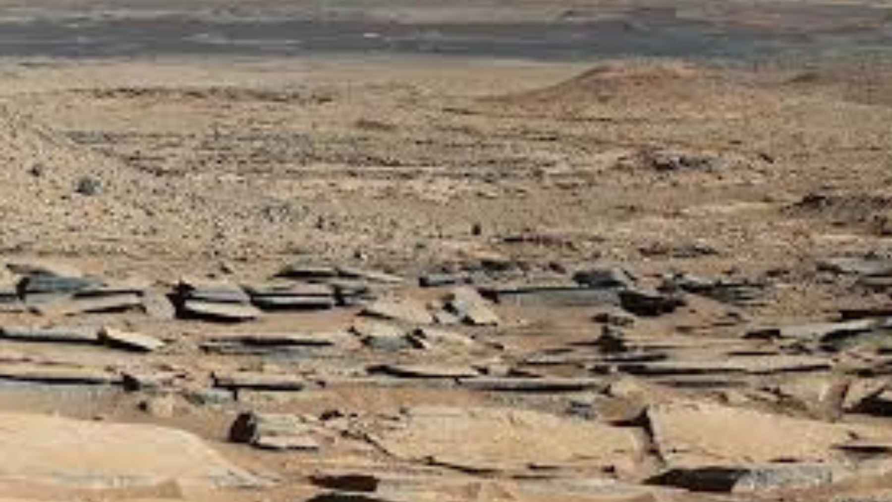Flat shelf-like terrain on Mars that researchers believe may mark the edge of an ancient northern ocean