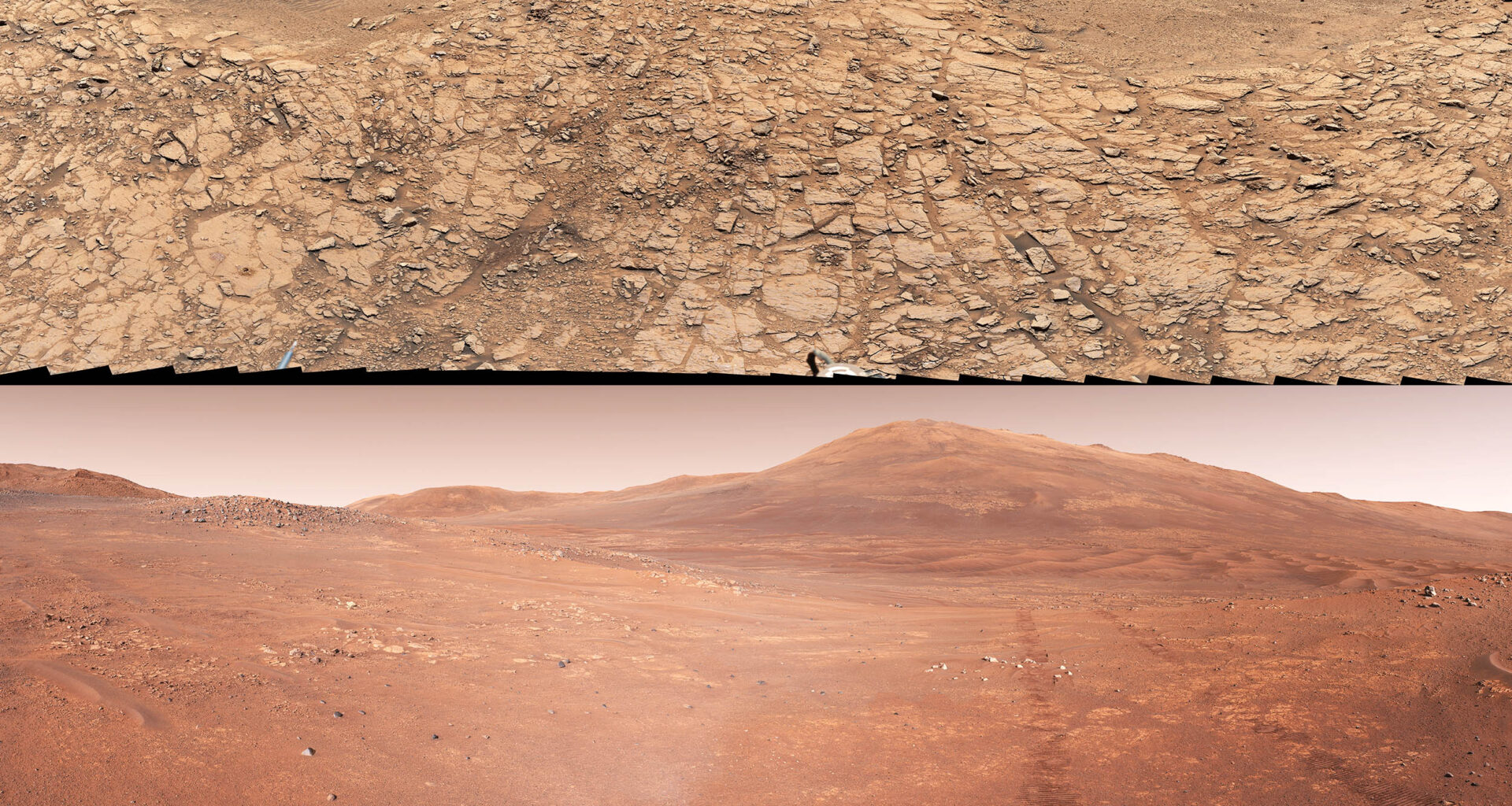 Mars rovers snap two 360-degree landscapes from different sides