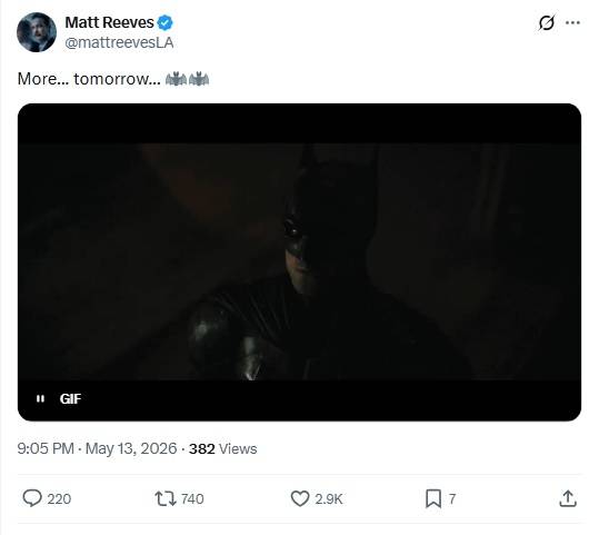 More The Batman 2 Casting Coming on Thursday from Matt Reeves