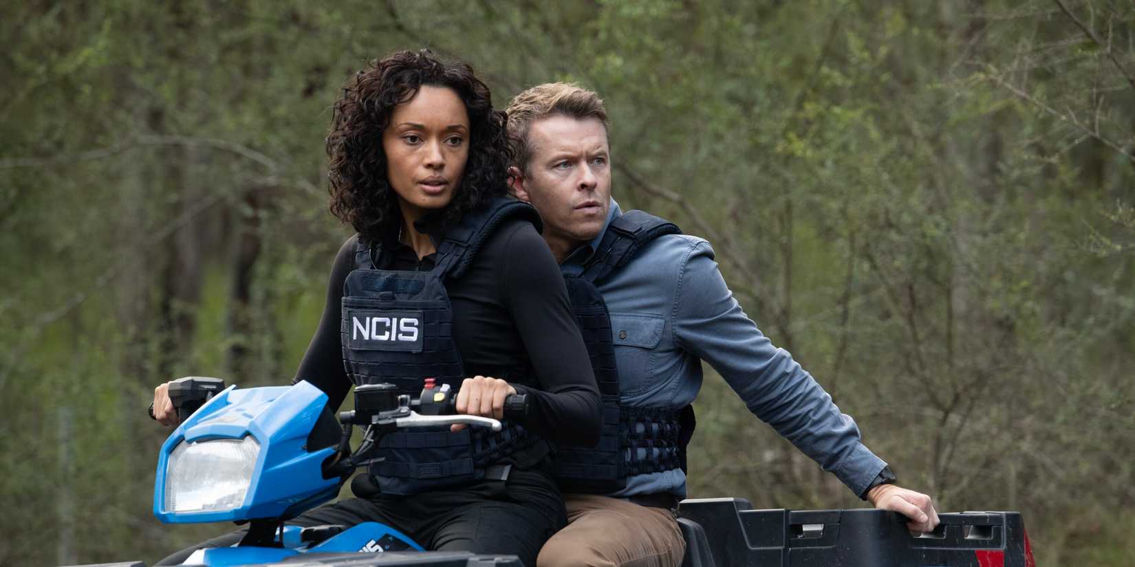 Olivia Swann as Michelle Mackey and Todd Lasance as JD Dempsey in NCIS: Sydney