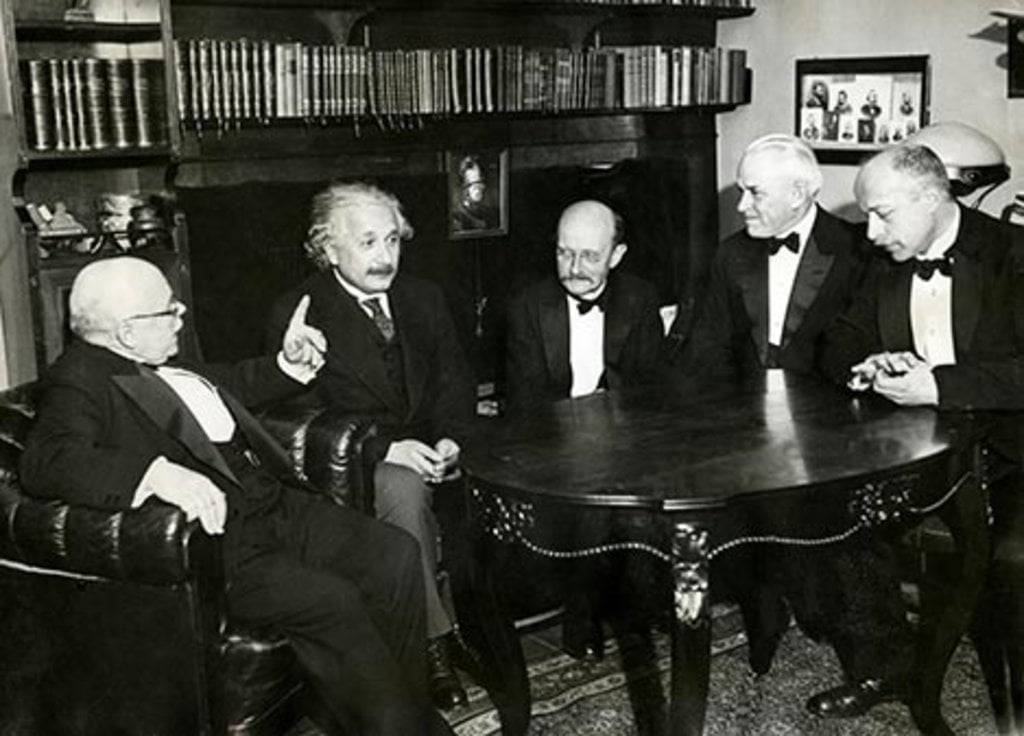 Nobel Laureates Walther Nernst, Albert Einstein, Max Planck, Robert A. Millikan and Max von Laue