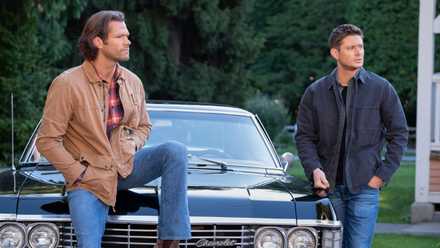 Sam and Dean hanging out around the Impala in Supernatural