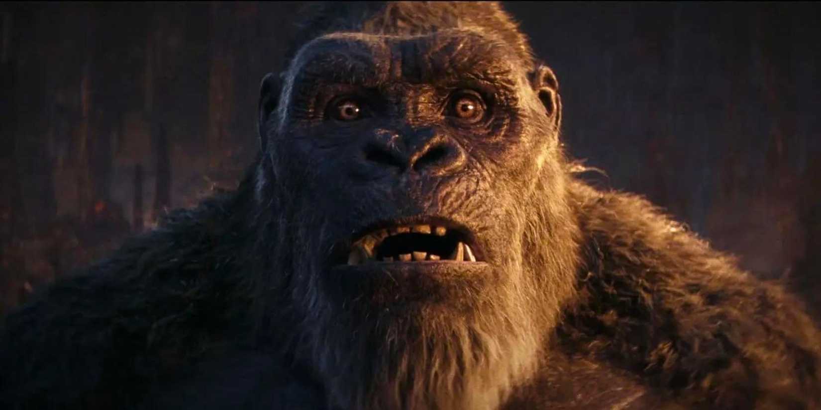 Kong looking scared in Godzilla X Kong: The New Empire