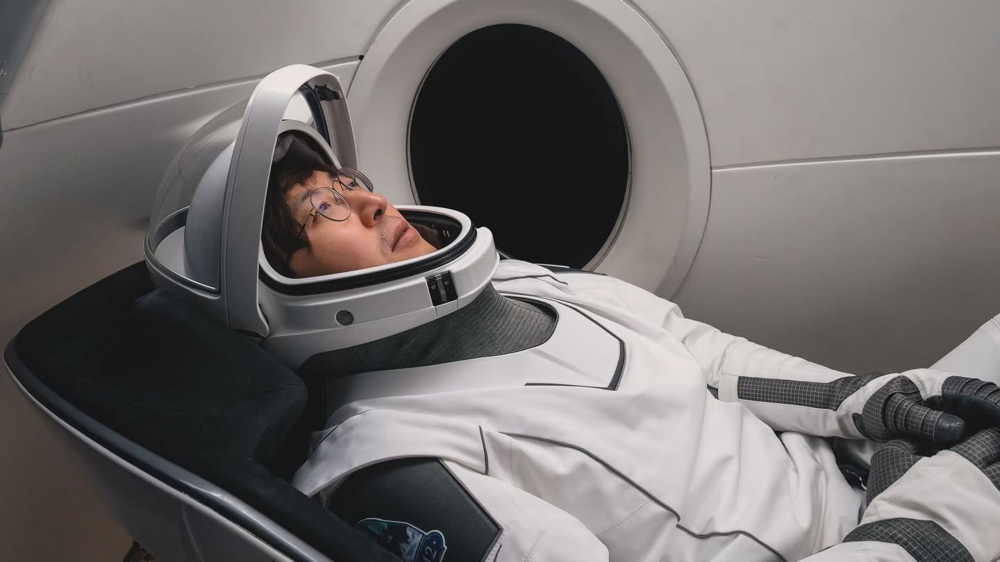 SpaceX Fram2 commander Chun Wang in spacesuit