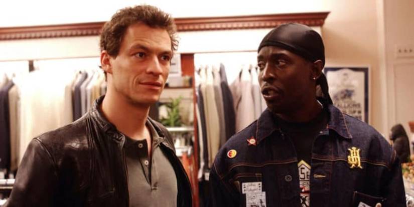 Jimmy McNulty (Dominic West) and Omar Little (Michael K. Williams) in 'The Wire'