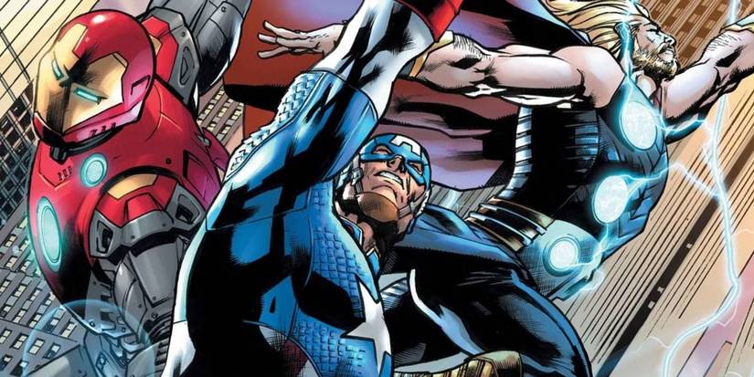 ultimate universe 1 panel with avengers captain america thor and iron man together