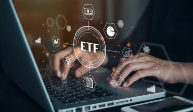 An investor buying an ETF from their laptop.
